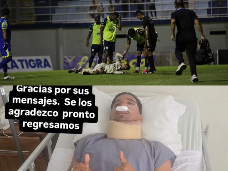 Chirinos manda mensaje desde una camilla tras sufrir fuerte golpe en el rostro