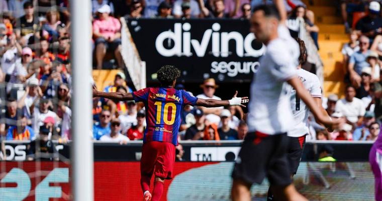 Barcelona destroza al Valencia con show y doblete de Yamal