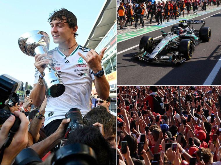 Antonelli ganó el GP de Italia con histórica remontada y tiene medio Mundial en el bolsillo